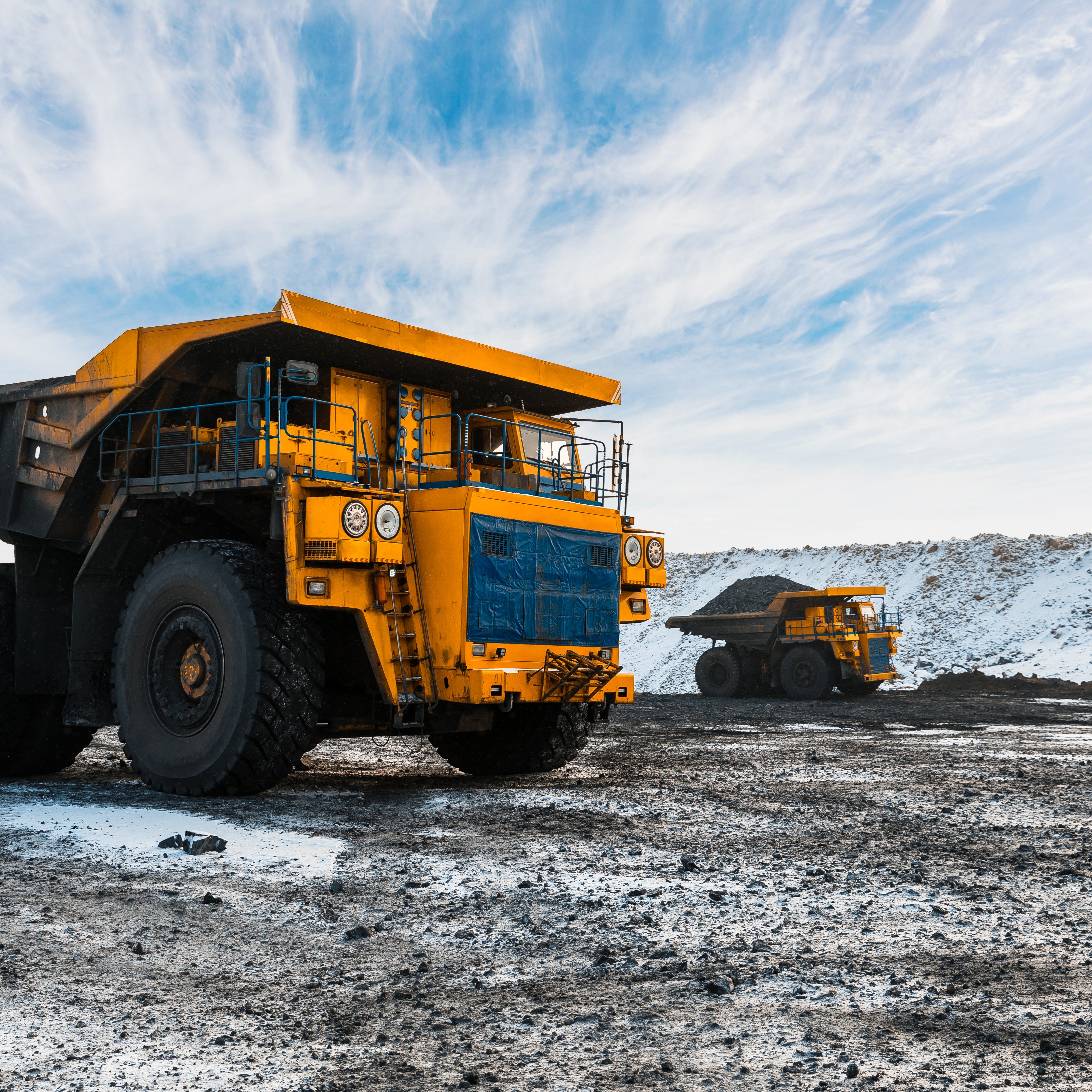 Large mining truck at a mining site