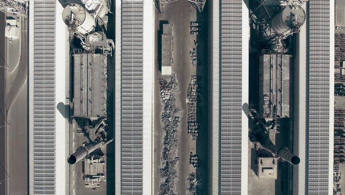 Aerial shot of a production plant