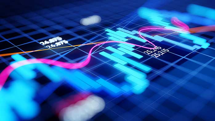 Glowing graph symbolising commodity prices