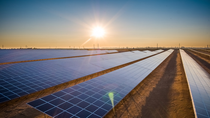 Rows of solar panels